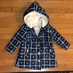 Hatley Pink and Navy Raincoat Size 3